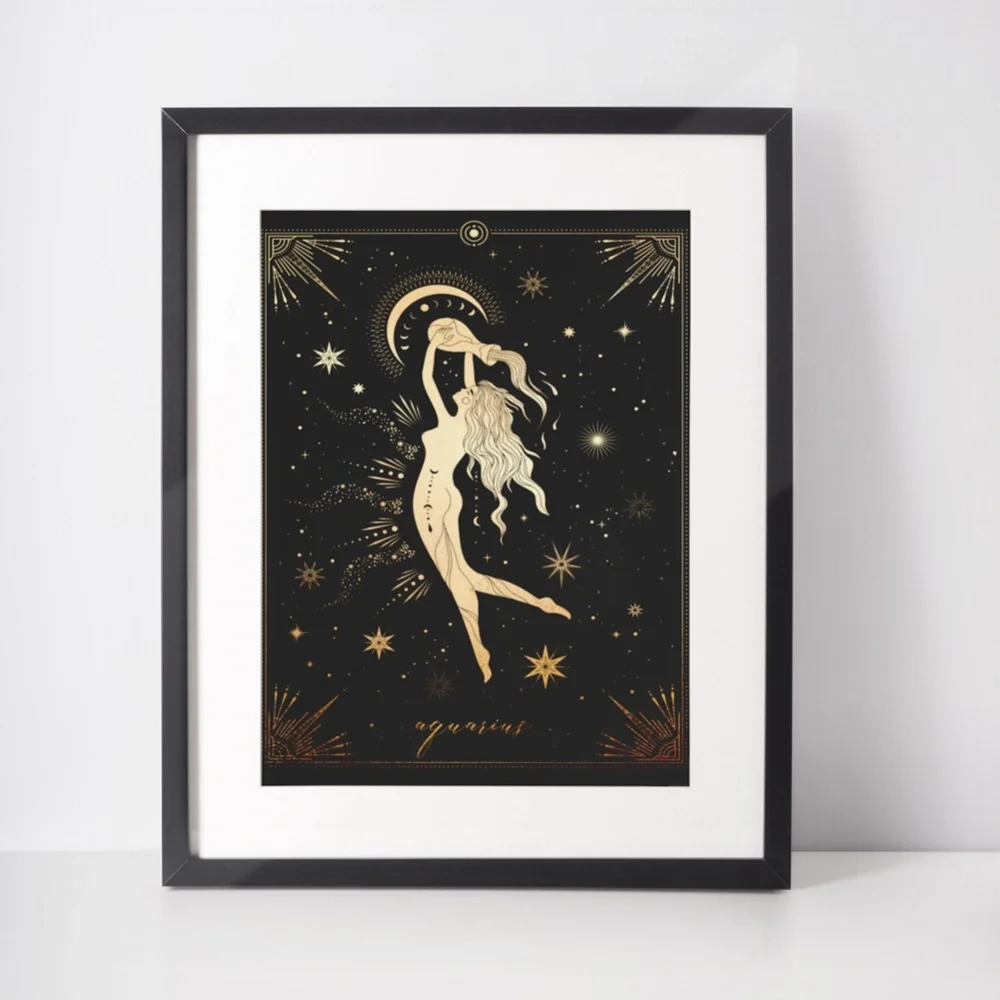 Aquarius Wall Art Celestial Zodiac Print Poster Unframed - Picture 5 of 15